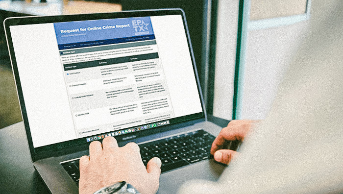 Man typing on computer